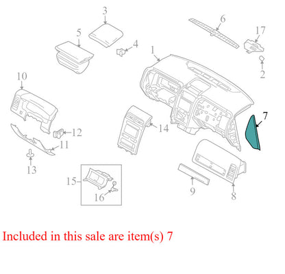7A137804480 2007-2010 Lincoln MKX FR Instrument Panel Side Cover Used 7A137804480 OEM