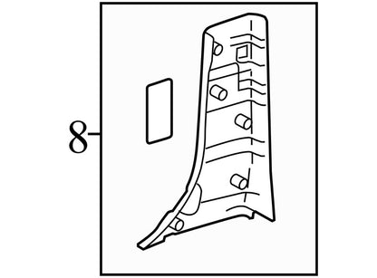 6241308060C0 2011-2014 Toyota Sienna Driver Side Lower B Pillar Trim Used OEM 62414-08040