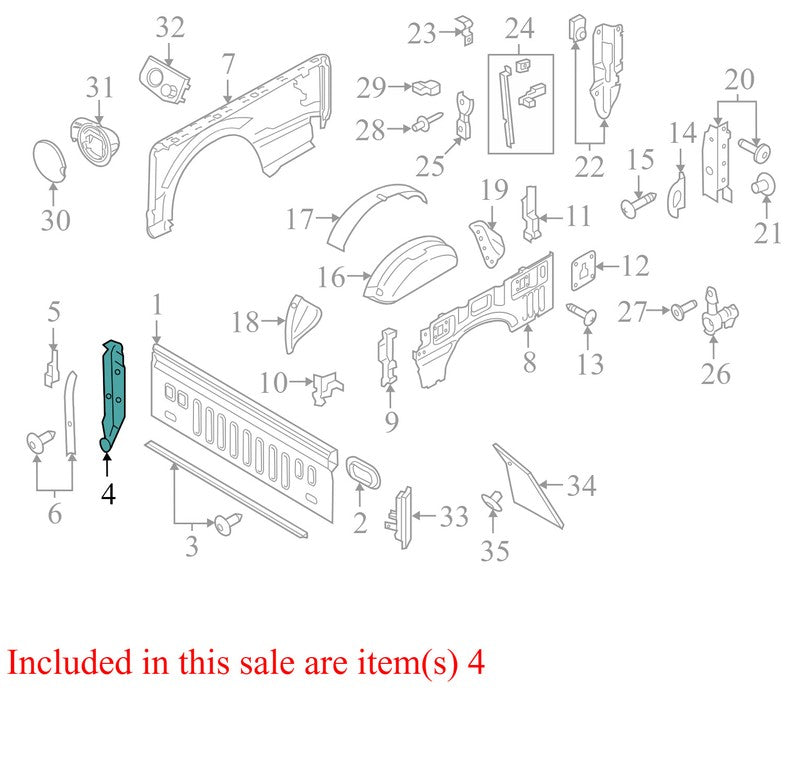HC3Z9900375A 2017-2022 Ford Left Panel Extension New HC3Z9900375A 