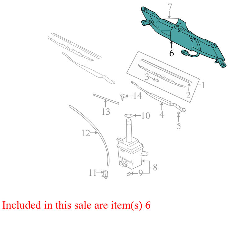 9811026200 2004-2006 Hyundai Santa Fe Windshield Wiper Motor W/ Linkage Used 9811026200 OEM