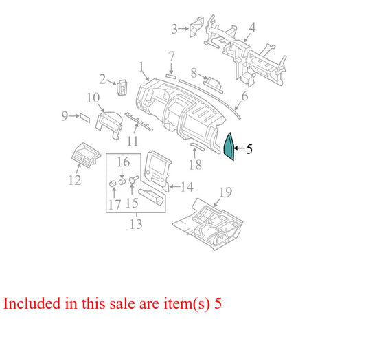 8L8Z7804481AC 2008-2012 Ford Escape Driver FL Dash End Cap Used 8L8Z7804481AC OEM