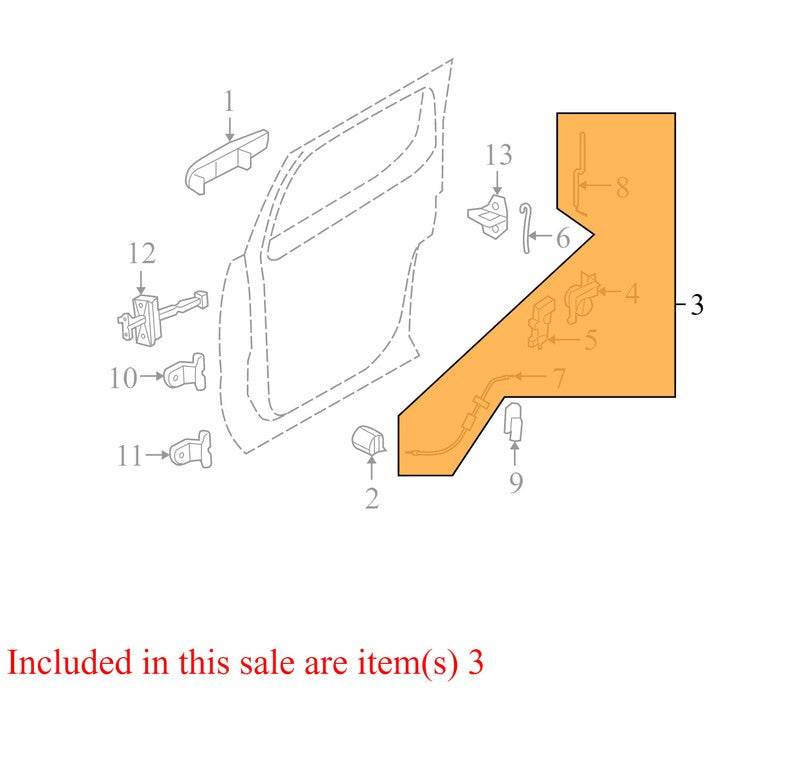 5L2Z78264A01AC 2002-2005 Mercury Mountaineer Left Rear Door Latch Assembly