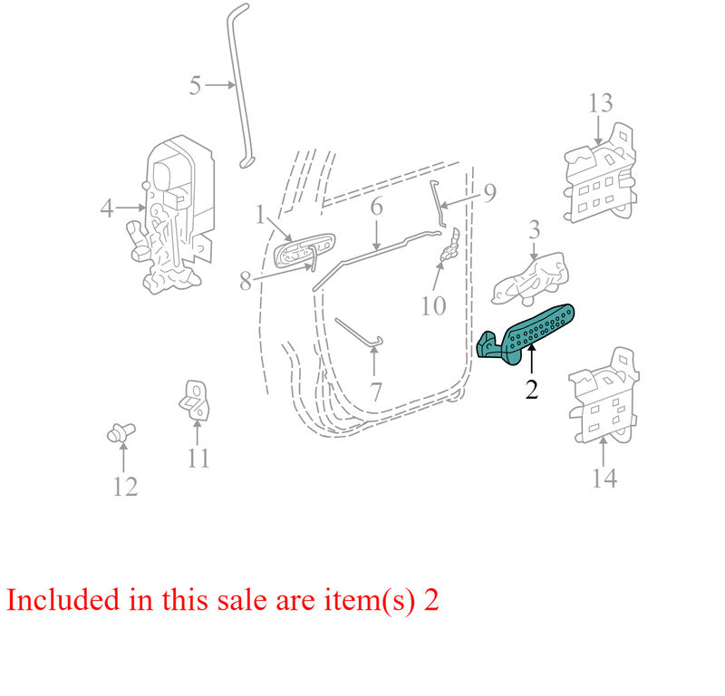 55276126AB 2002-2005 Dodge Ram 2500 Passenger Rear RR Interior Door Handle Used OEM 