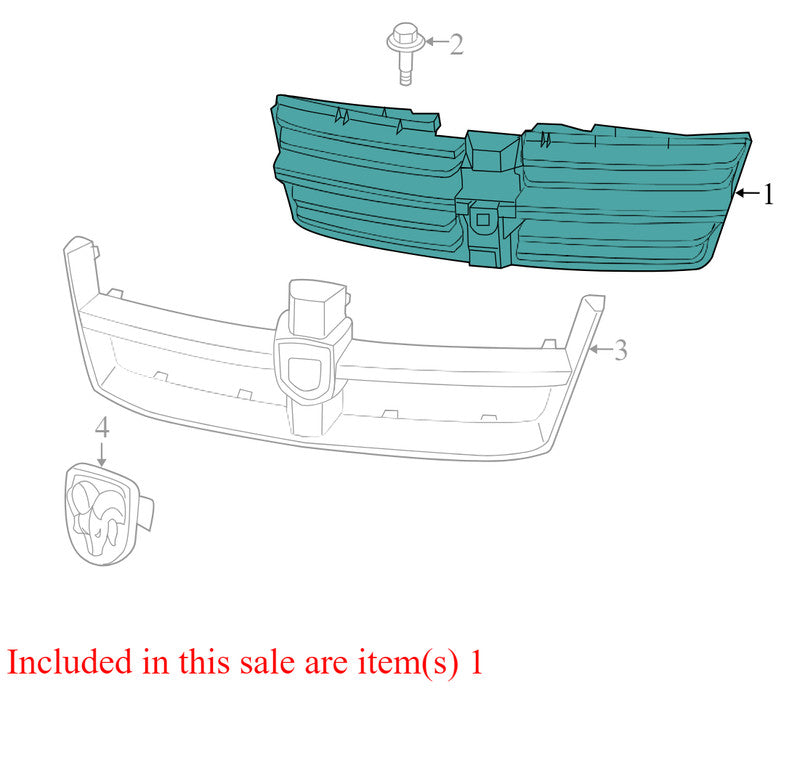 5113126AA 2008-2010 Dodge Grand Caravan Front Grille Used OEM 5113126AA