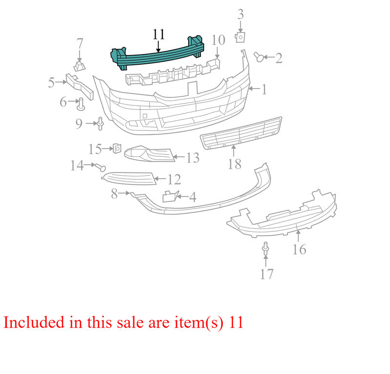 5116280AD 2009-2020 Dodge Journey Front Bumper Impact Bar Used OEM P05116280AB