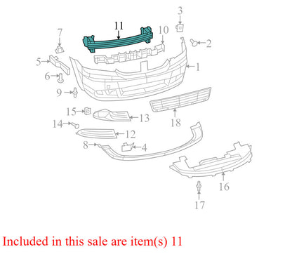 5116280AD 2009-2020 Dodge Journey Front Bumper Impact Bar Used OEM P05116280AB