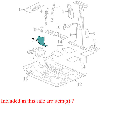 5HQ14ZJ3AG 2006-2010 Jeep Grand Cherokee Passenger FR Kick Panel Trim Used 5HQ14ZJ3AG OEM