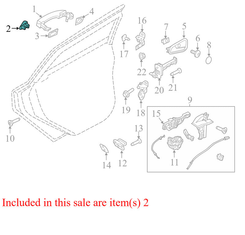 AM51U21880869A 2012-2014 Ford Focus RR Exterior Door Handle Cover Used AM5Z17218B08A OEM