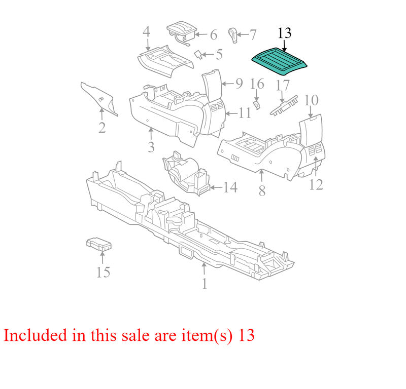 UG96XDVAA 2004-2008 Chrysler Pacifica Center Console Tray Used OEM OUG96TRMAA