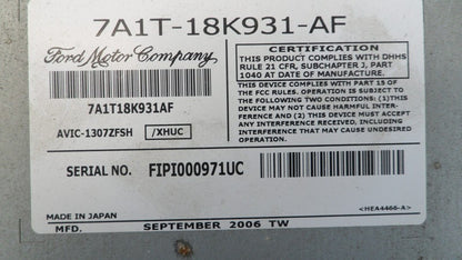 7A1T18K931AF 2007 Lincoln MKX Radio Control Unit Used 7A1T18K931AF OEM