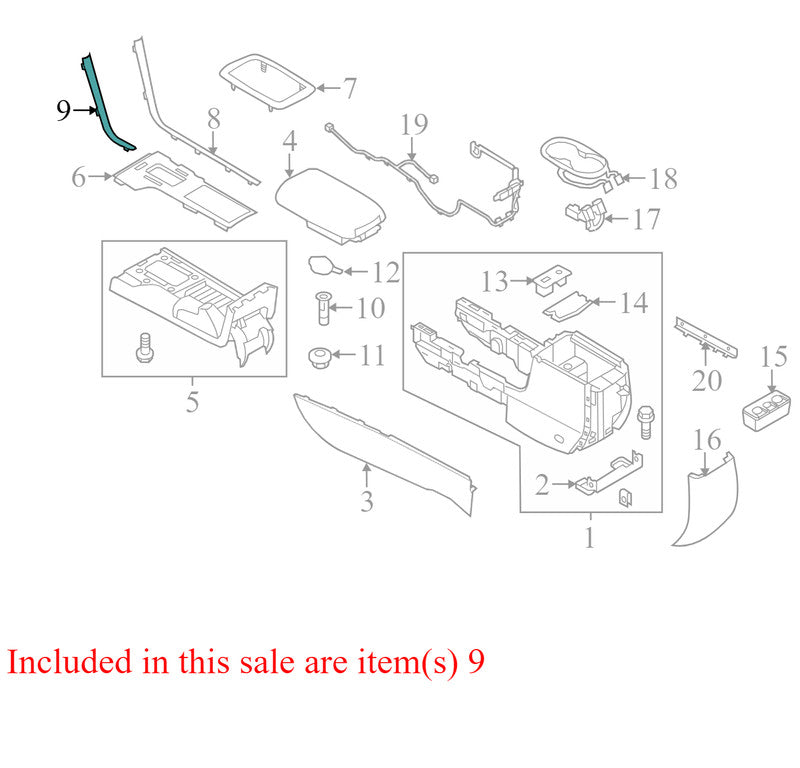 AH6Z58061A17AA 2010-2012 Lincoln MKZ Driver FL Console Trim Panel Used OEM AH6Z58061A17AA