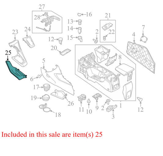 BM51A044L49CB3 2012-2014 Ford Focus Center Console Lower Trim Panel Used CV6Z5804567CA OEM