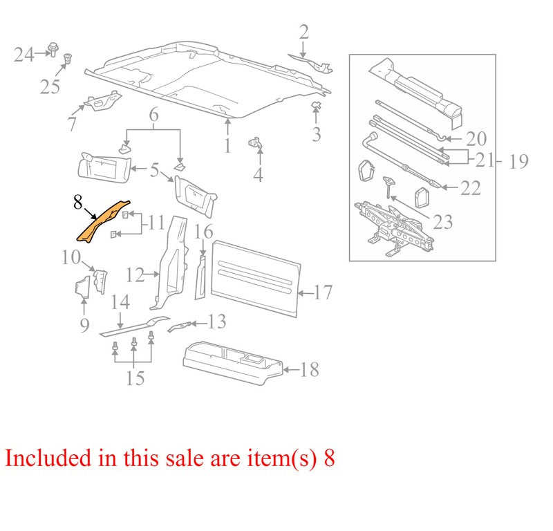 4L3Z1503598AAA 2004-2008 Front Right Ford F-150 Body A-Pillar Trim Panel 4L3Z1503598AAA