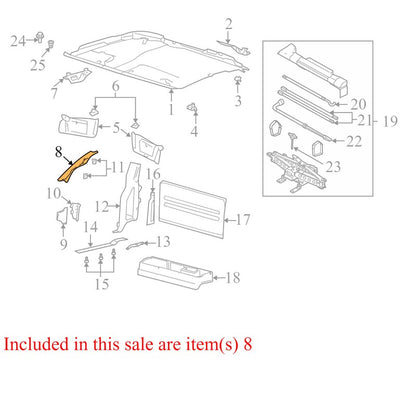 4L3Z1503598AAA 2004-2008 Front Right Ford F-150 Body A-Pillar Trim Panel 4L3Z1503598AAA