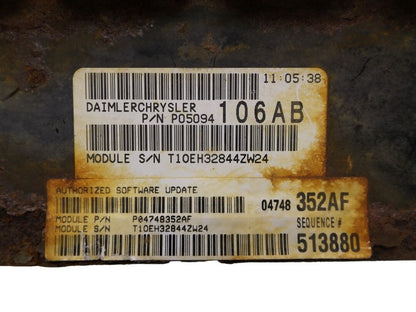 R5127196AA 2004-2008 Chrysler Pacifica Engine Control Module ECM Used OEM P04748352AF