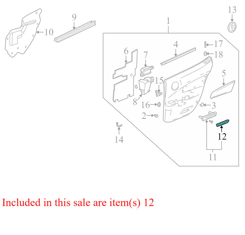 10343983 2004-2008 Pontiac Grand Prix Interior Door Pull Handle Trim Used OEM 1145532