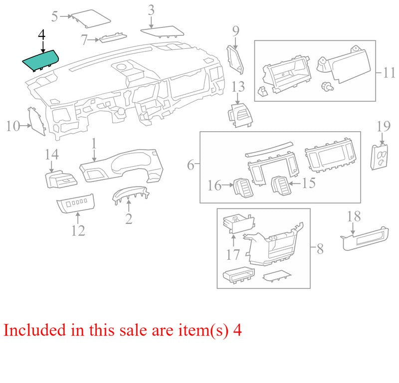 5547208010C0 2011-2014 Toyota Sienna Driver Side Speaker Grille Cover Used OEM 5547208010C0