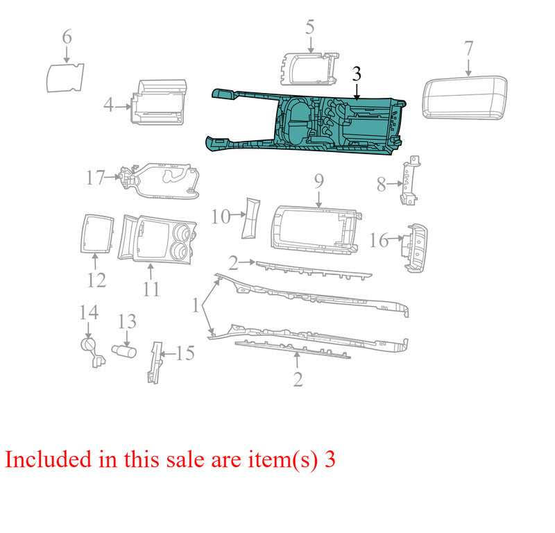 0UY301D1AF 2008-2010 Dodge Charger Center Console Assembly Used 1LD99DX9AA OEM DMG*