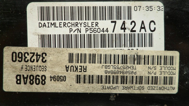 56044742AC 2006 Jeep Grand Cherokee Engine Control Module 3.7L Used 56044742AC OEM
