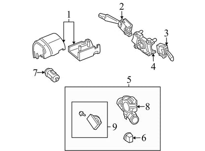 EF9132100A 2005-2006 Mazda Tribute Steering Column Assembly Used EF9132100A OEM