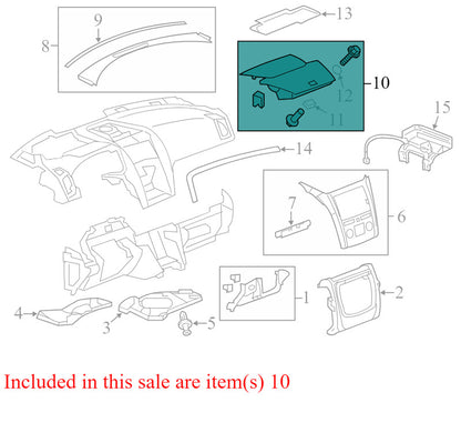 22872787 2009-2012 Chevrolet Traverse Instrument Panel Storage Compartment Used 22872787