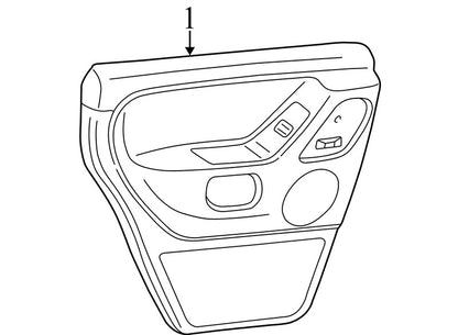 XE911DVAA 1999-2004 Jeep Grand Cherokee Passenger Rear RR Interior Door Panel Used OEM