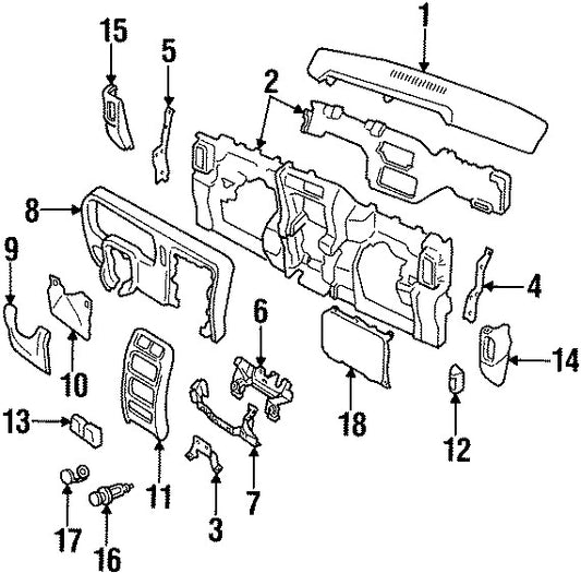 5EB74RT6 1997-2001 Jeep Cherokee XJ Instrument Panel Knee Bolster 5EB74RT6 / 55115484