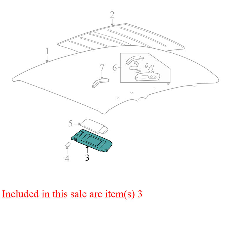 12373806 2000-2005 Buick Park Avenue Driver Left Sun Visor Used OEM 88957323 