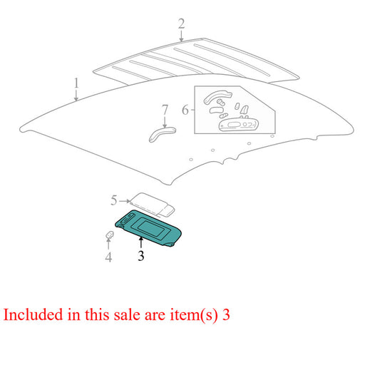 12373806 2000-2005 Buick Park Avenue Driver Left Sun Visor Used OEM 88957323 