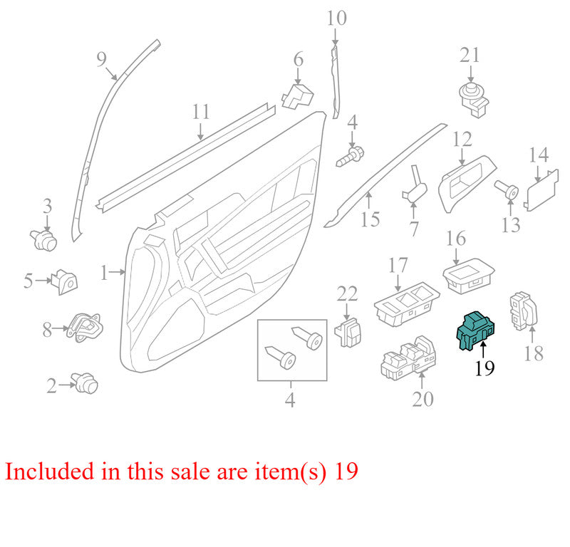 BH6Z14529BA 2010-2012 Lincoln MKZ Front Right Door Window Switch Used BH6Z14529BA OEM