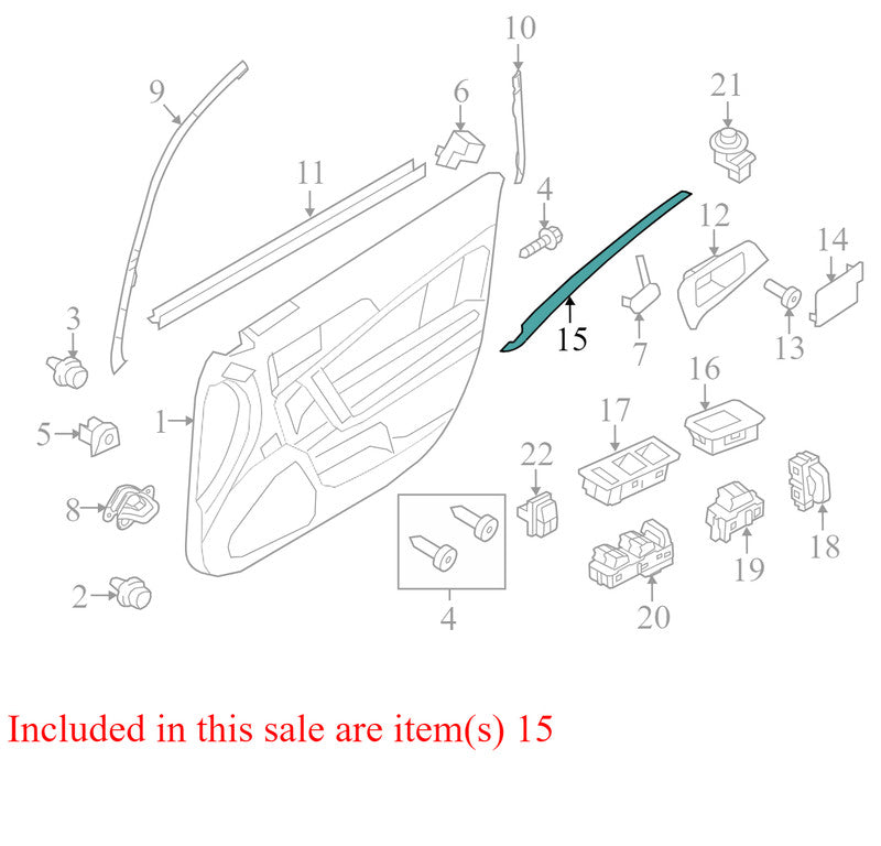 AH6Z54239A00AA 2010-2012 Lincoln MKZ Passenger FR Door Trim Molding Used AH6Z54239A00AA OEM