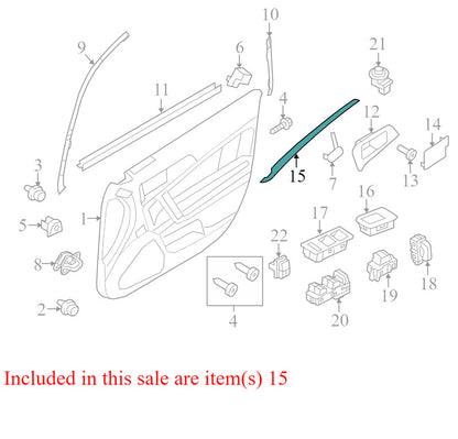 AH6Z54239A00AA 2010-2012 Lincoln MKZ Passenger FR Door Trim Molding Used AH6Z54239A00AA OEM
