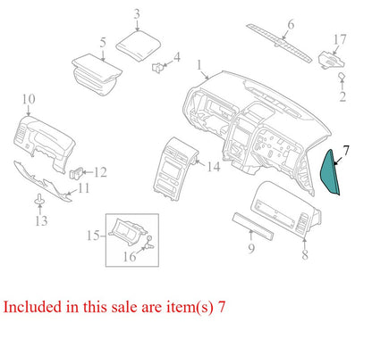 7A137804481 2007-2010 Lincoln MKX Driver FL Instrument Panel Side Cover Used 7A137804481 OEM