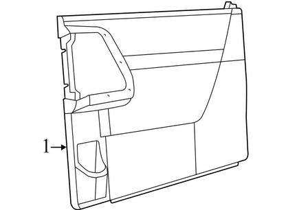 1JE161DSAA 2008-2010 Dodge Grand Caravan Rear Right Sliding Door Trim Panel 1JE161DSAA 