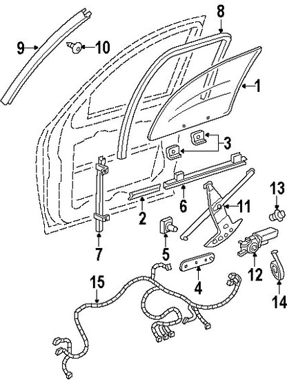 22702139 1998-2005 Oldsmobile Silhouette Passenger FR Window Motor Used OEM 16643539