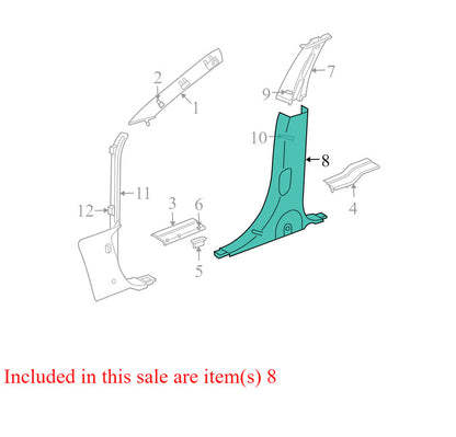 ZT40XDVAB 2004-2008 Chrysler Pacifica Driver LH Lower B Pillar Trim Used OEM OTW31TRMAD