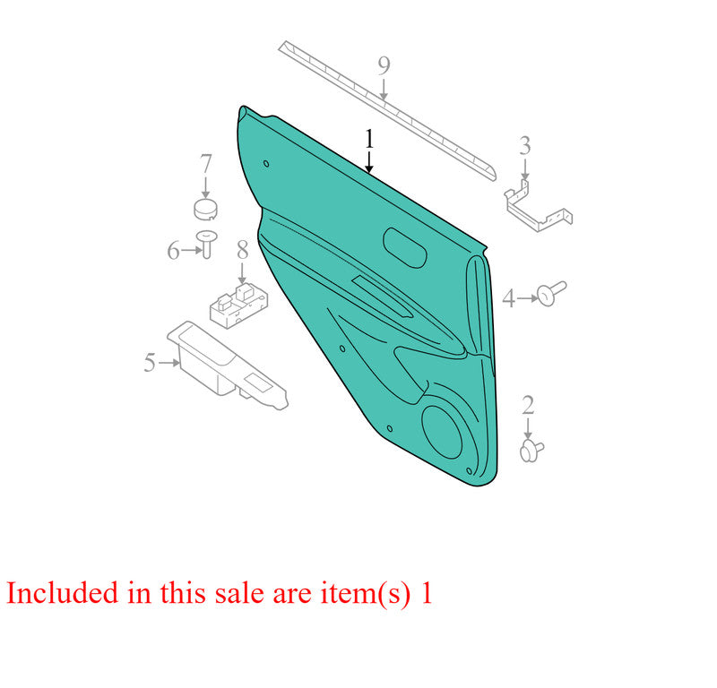 82900JM00A 2008-2015 Nissan Rogue Passenger Rear RR Interior Door Panel Used OEM 82976JM00A