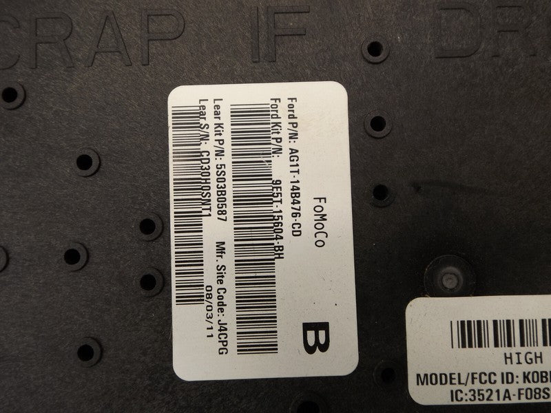 AG1T14B476 2010-2012 Lincoln MKZ Fuse and Relay Chassis Control Fuse Box Used AG1T14B476