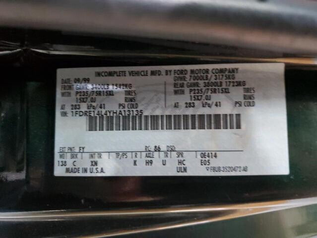 F7UB1522634ADW 2000 Ford E-150 Econoline Front Right Interior Door Handle Trim Used 6C2Z1522634