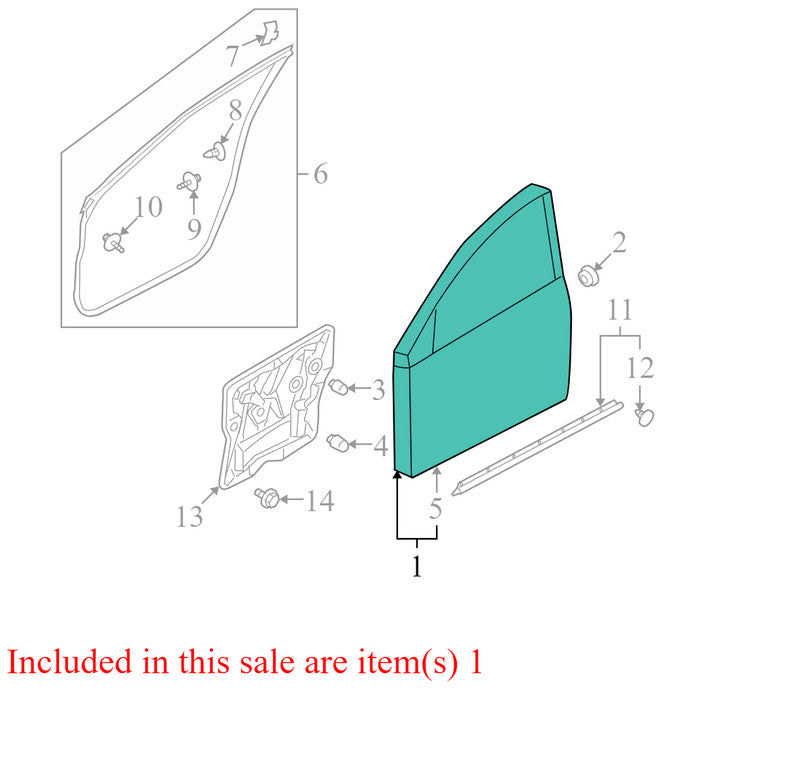 H010A1VXMA 2008-2015 Nissan Rogue Passenger FR Exterior Door Assembly Used OEM H010A1VXMA