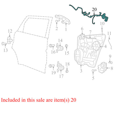 5084013AE 2009-2010 Dodge Journey Passenger Rear RR Door Wiring Harness Used OEM 05084013A
