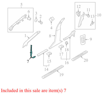 39832882 2010-2016 Volvo XC70 Passenger FR Kick Trim Used OEM 39832882