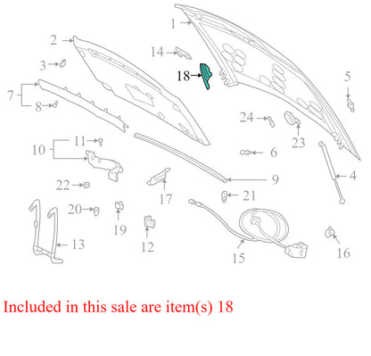 12481362 2000-2005 Buick LeSabre Driver LH Hood Hinge Used OEM 25715161