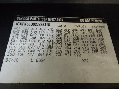 15006432 1999-2006 GMC Yukon Front Glove Box W/ Box Bracket Used 15747027 OEM