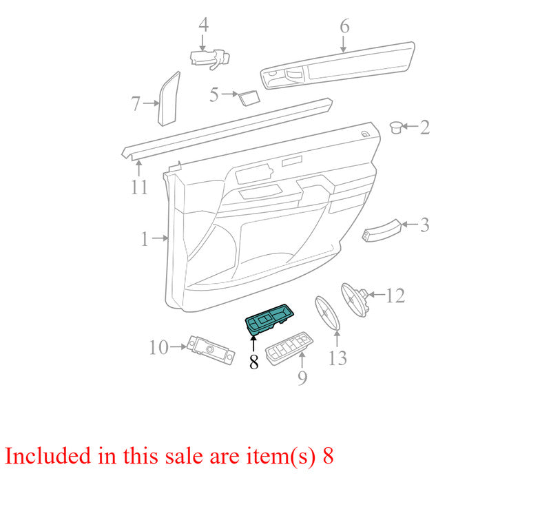 4602540AF 2008-2010 Chrysler Town &amp; Country Passenger RH Window Switch Used OEM 