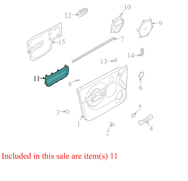 96461977 2004-2008 Chevrolet Aveo Driver FL Door Pocket Trim Used OEM 96445901