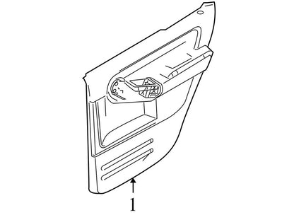 6L9Z7827407CAB 2006-2010 Mercury Mountaineer Passenger Rear RR Interior Door Panel Used OEM