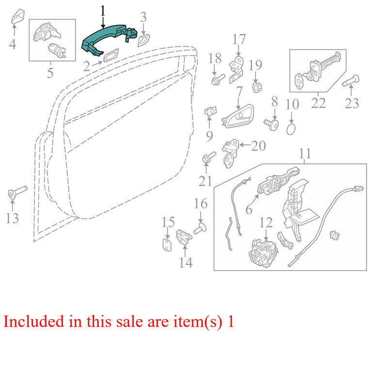 BF6AF21812AJ 2012-2014 Ford Focus Passenger FR Exterior Door Handle Used AM5Z1722404JCPTM OEM