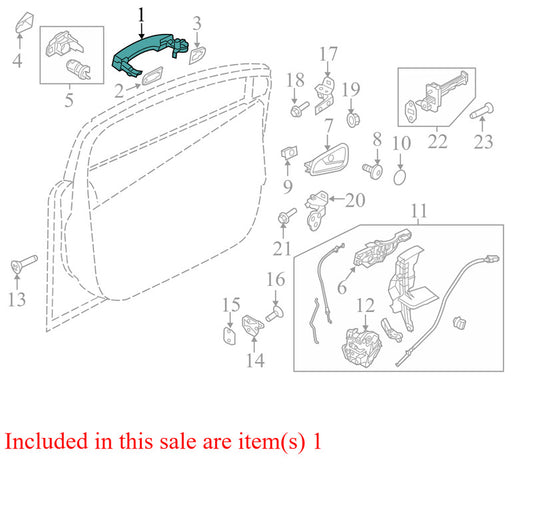 BF6AF21812AJ 2012-2014 Ford Focus Passenger FR Exterior Door Handle Used AM5Z1722404JCPTM OEM