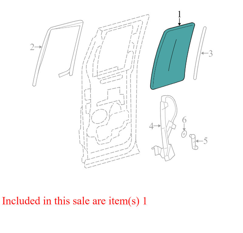 4L3Z1829700AA 2004-2008 Ford F-150 Passenger RR Door Glass Used 4L3Z1829700AA OEM